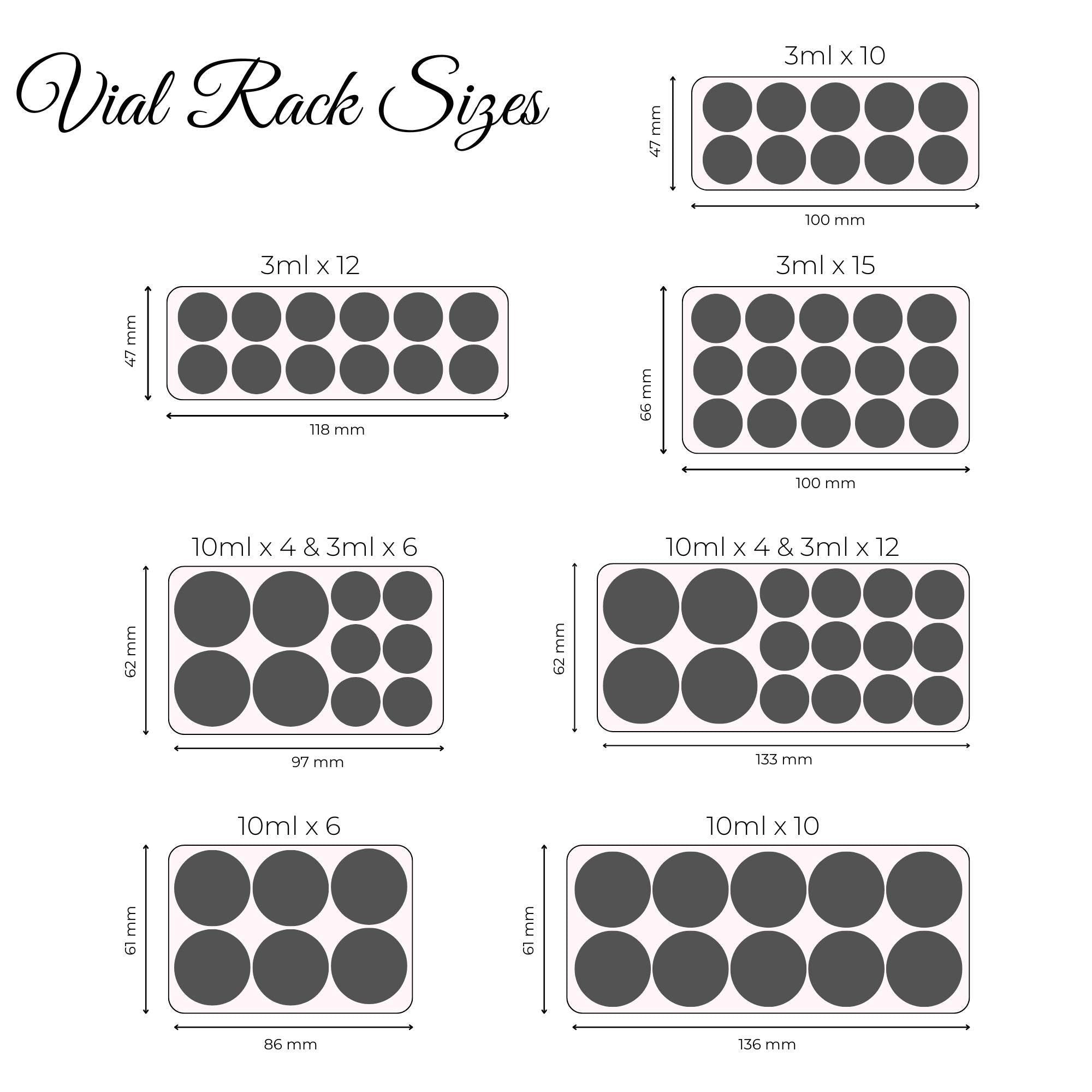 3mL & 10mL Peptide Vial Storage Racks