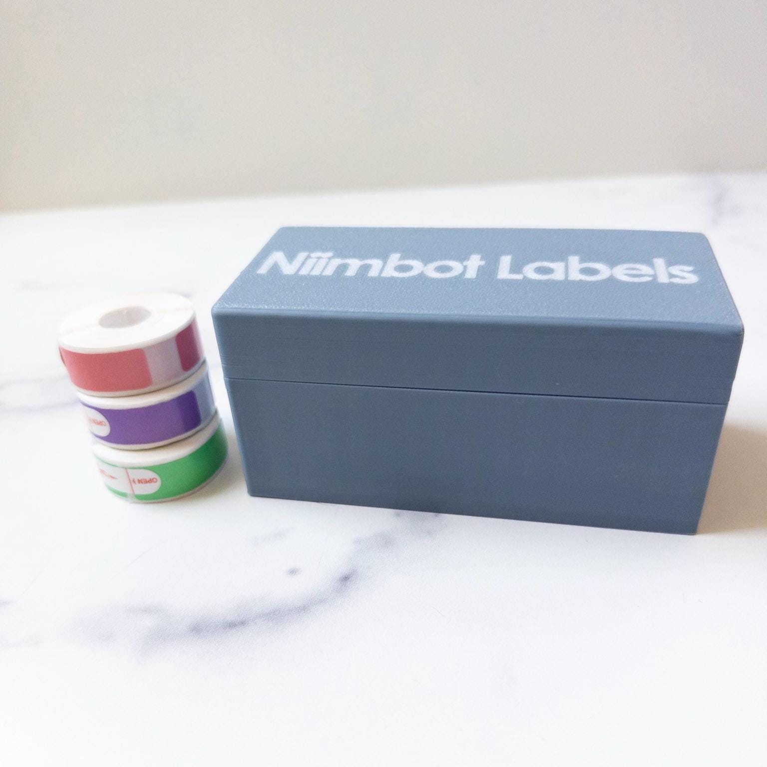 Label Roll Storage Box – Fits Niimbot & More, Customizable Label Holder for Various Width Labels, 12-15 mm rolls, 25 mm rolls