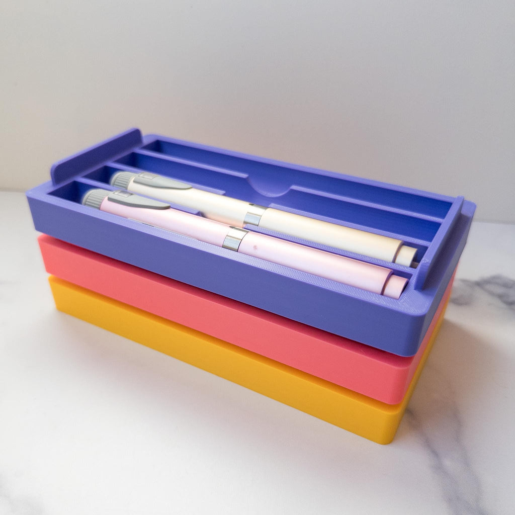 Stacking Injection Pen Tray Organizer | 3D Printed Storage for Peptide Pens
