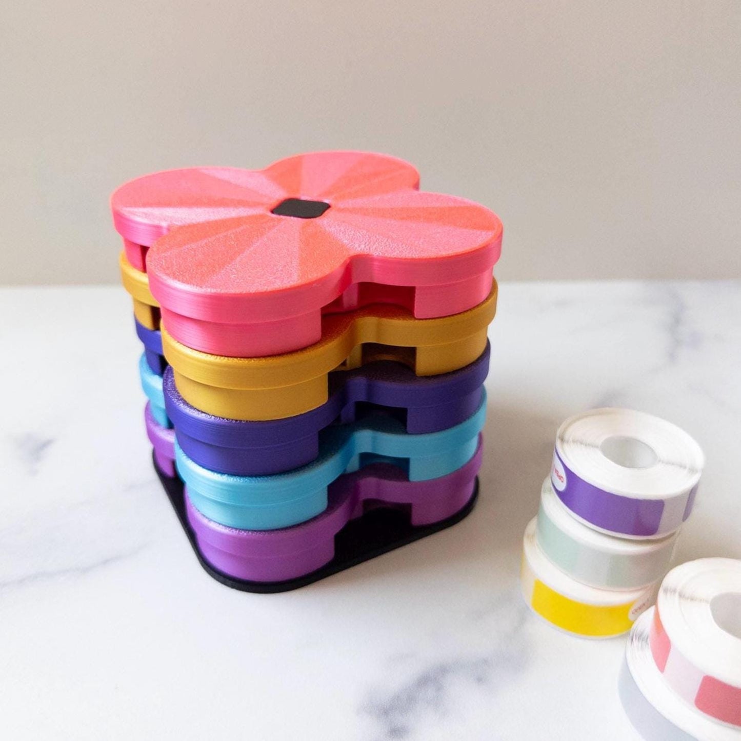 Label Roll Storage Box – Fits Niimbot & More, Customizable Label Holder for Various Width Labels, 12-15 mm rolls, 25 mm rolls