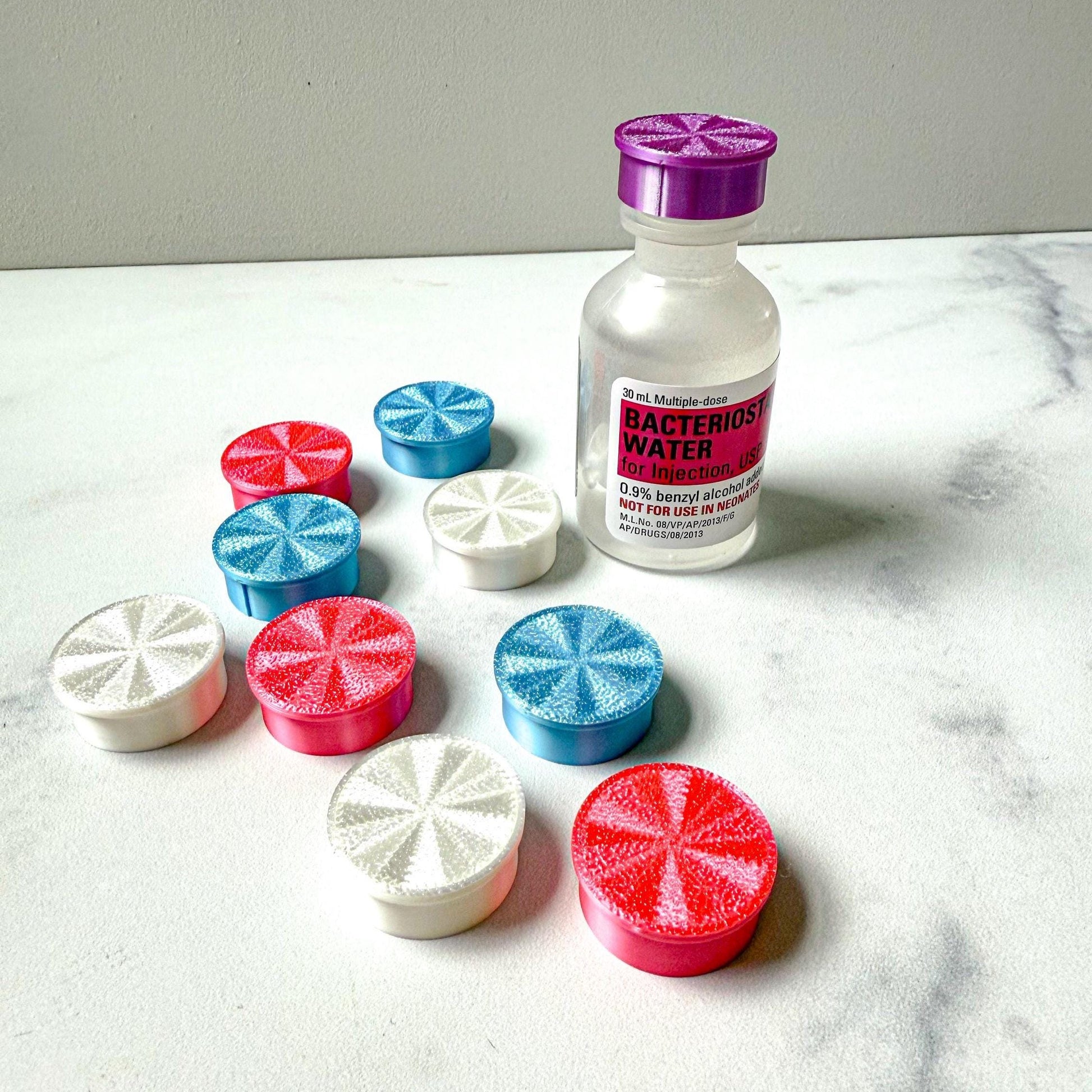 30mL Bac Water Caps – Pfizer/Hospira Style (5-pack)