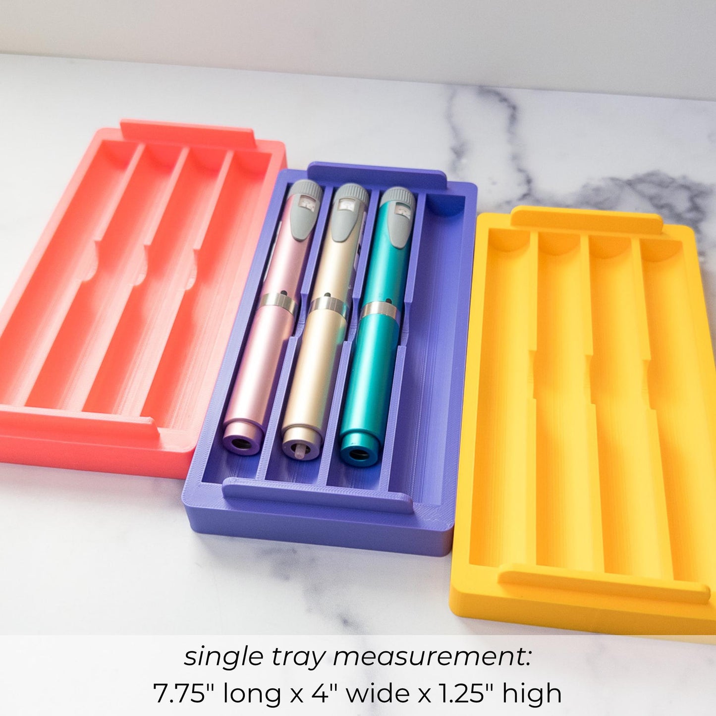 Stackable Injector Pen Tray with Optional Lid