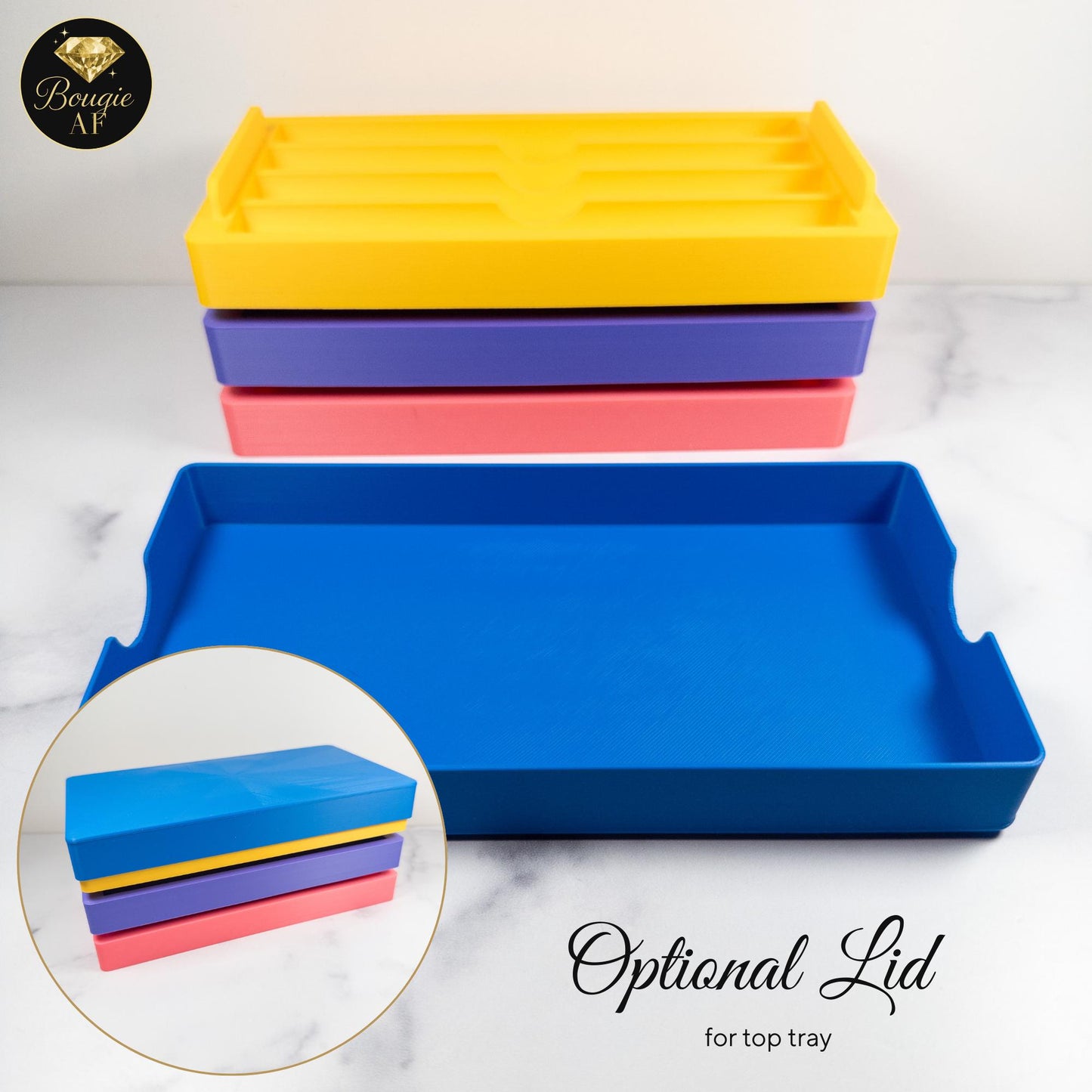 Stackable Injector Pen Tray with Optional Lid