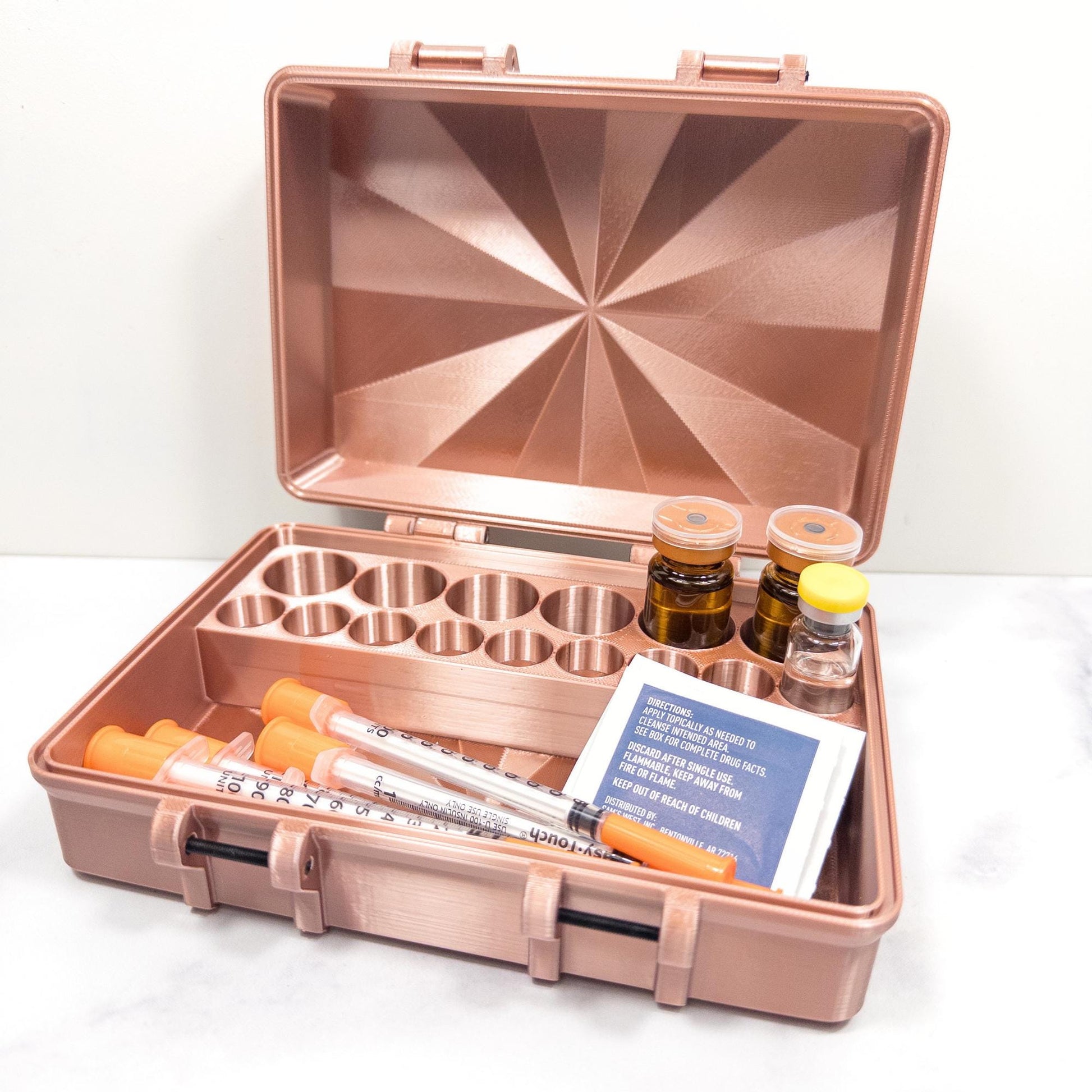 Syringe and Vial Storage Case | 3D Printed Organizer Box for Peptides