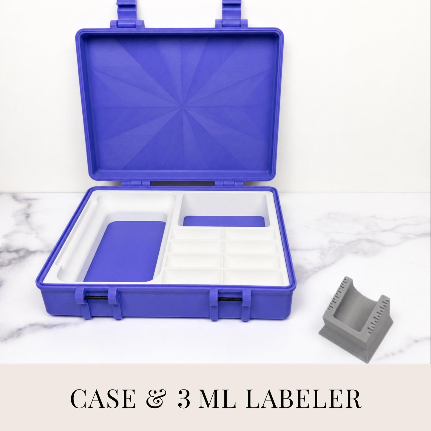 Niimbot D11 Label Printer Storage Case | Travel Organizer with Label Roll Holders & Vial Labelers | 3D Printed Carrying Case