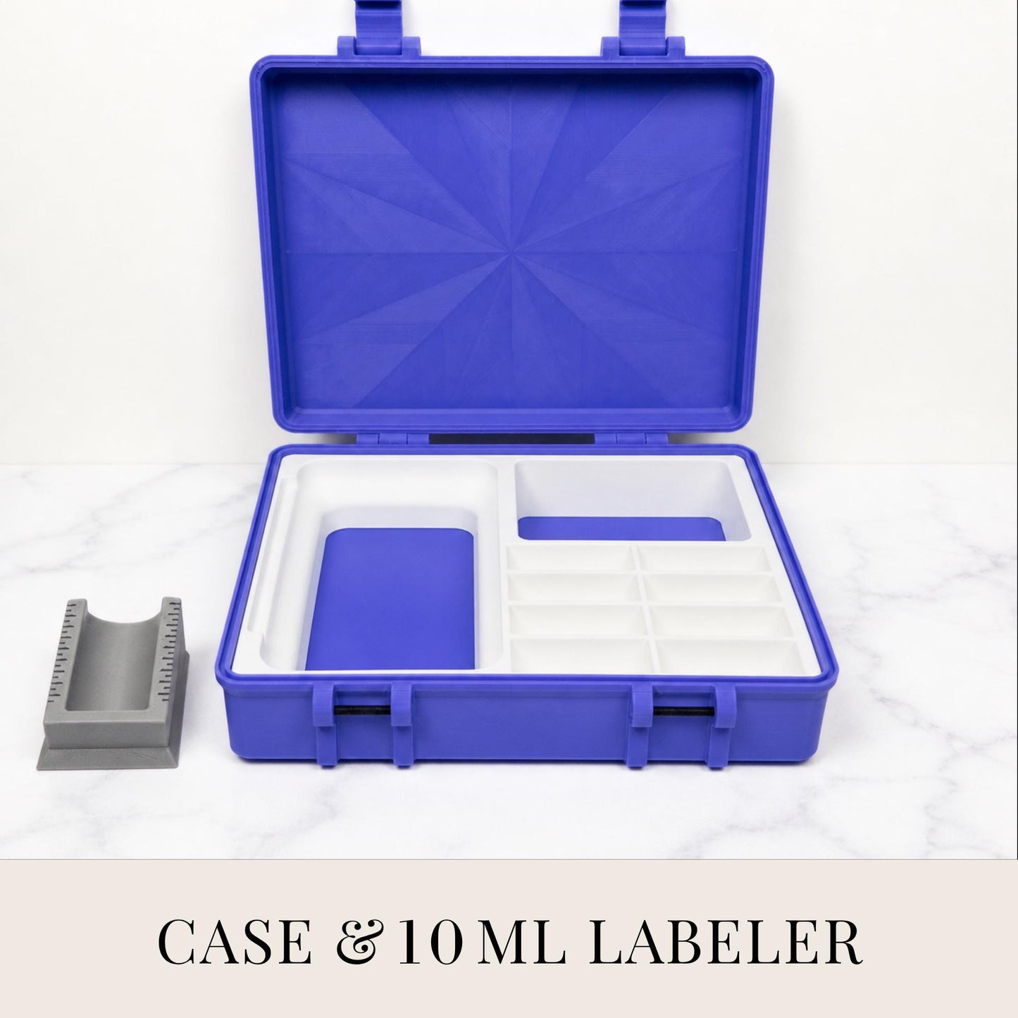 Niimbot D11 Label Printer Storage Case | Travel Organizer with Label Roll Holders & Vial Labelers | 3D Printed Carrying Case