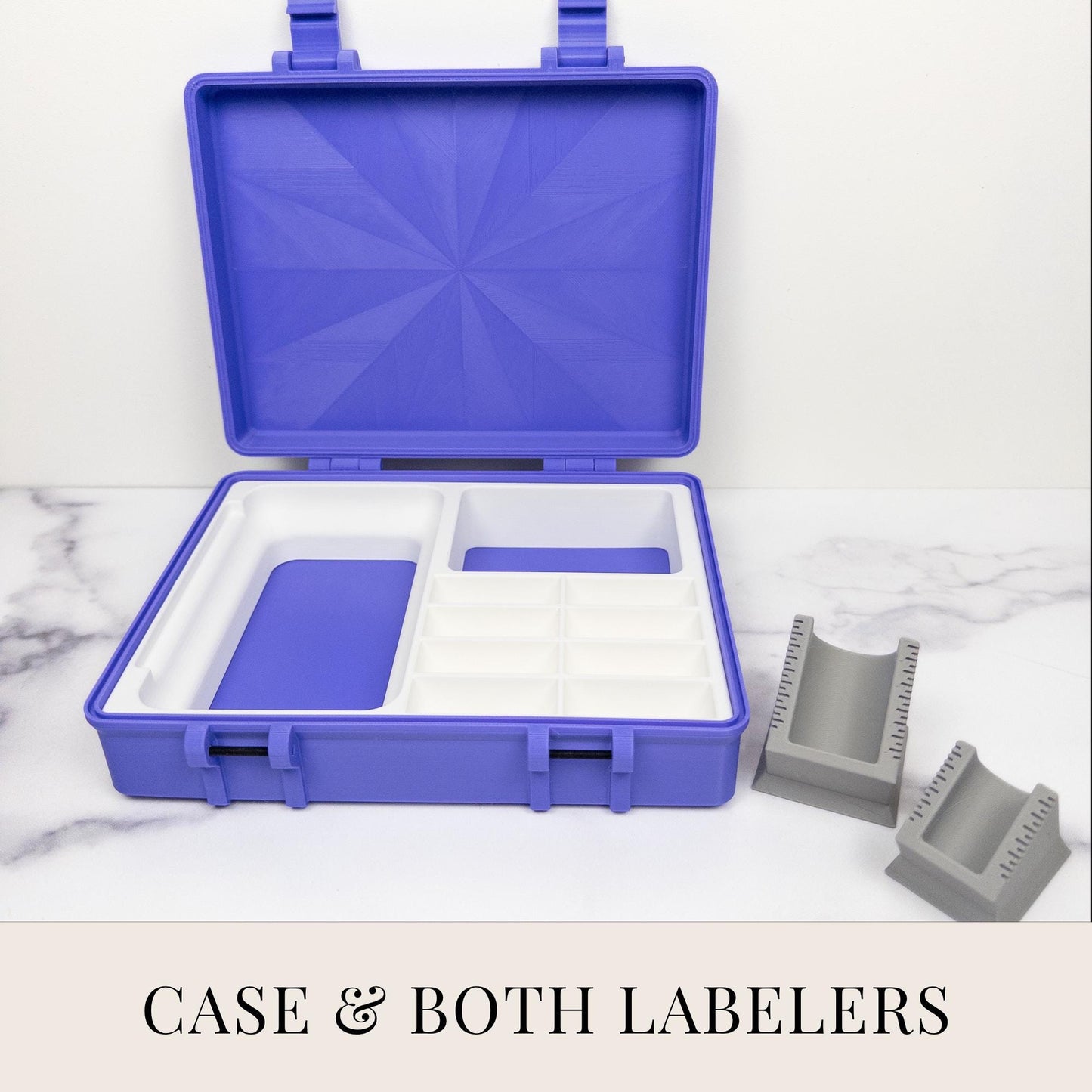 Niimbot D11 Label Printer Storage Case | Travel Organizer with Label Roll Holders & Vial Labelers | 3D Printed Carrying Case