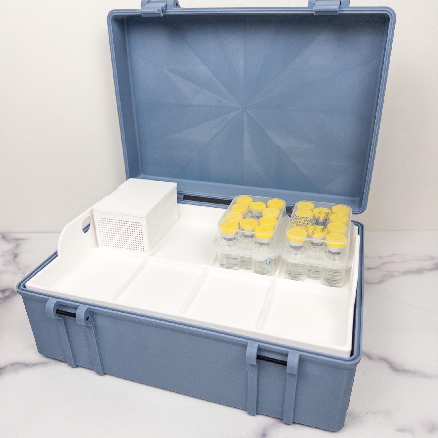 Peptide Kit Storage Case for 3mL Vial Kit Boxes | Large Latching Organizer
