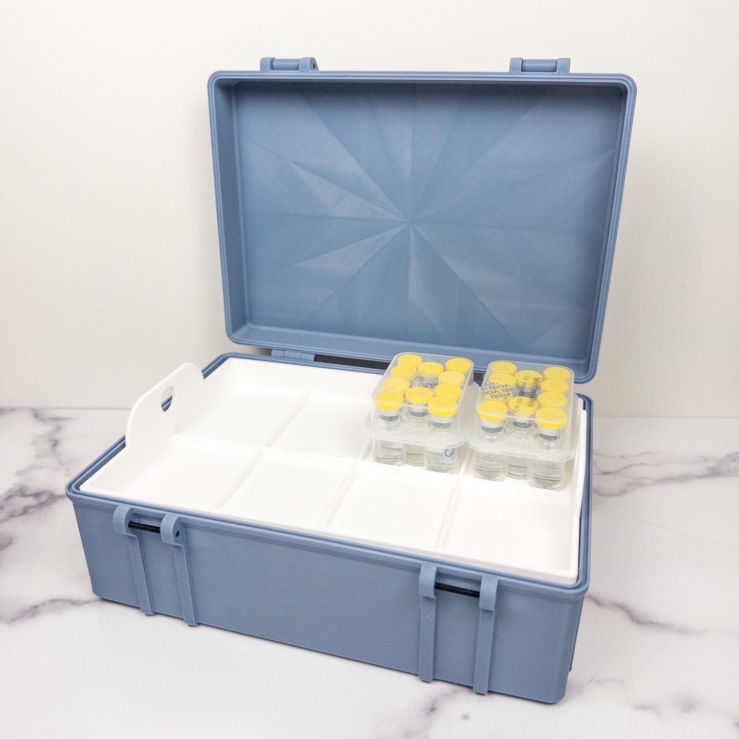 Peptide Kit Storage Case for 3mL Vial Kit Boxes | Large Latching Organizer