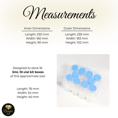 Peptide Kit Storage Case for 3mL Vial Kit Boxes | Large Latching Organizer