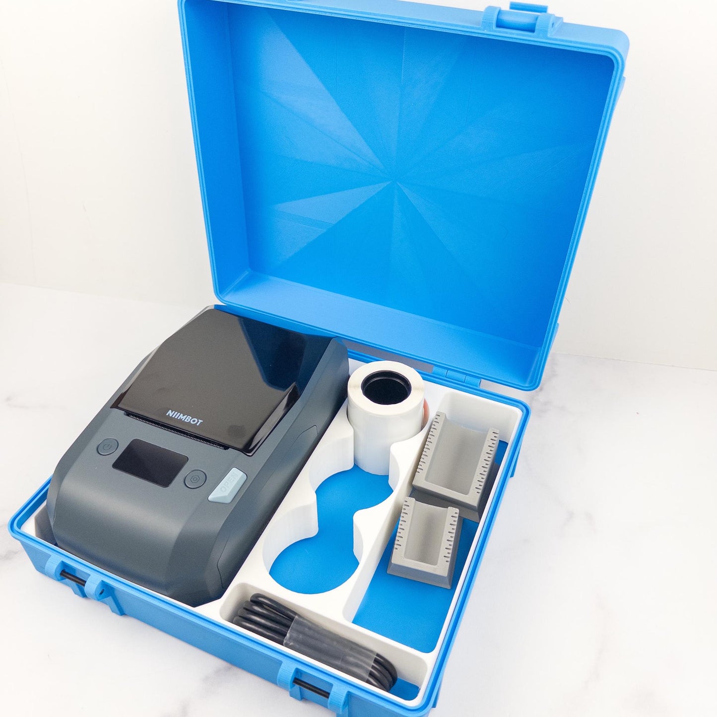 Niimbot M2 Label Printer Storage Case | 3D Printed Peptide Organizer with Vial Labelers
