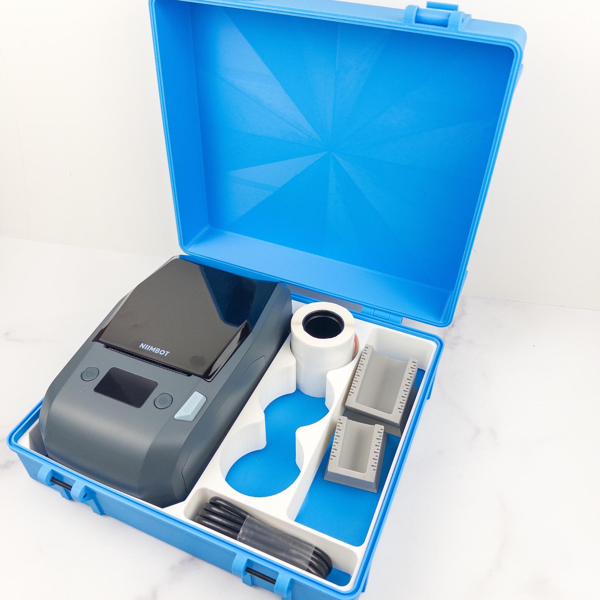 Niimbot M2 Label Printer Storage Case | 3D Printed Peptide Organizer with Vial Labelers