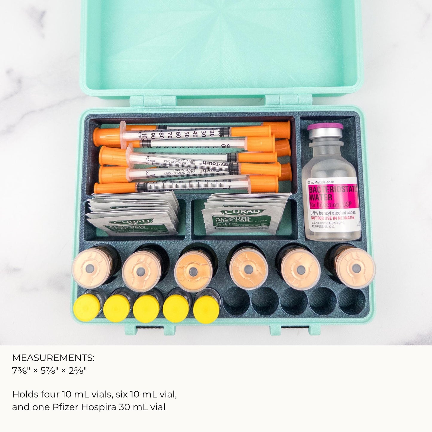 Organizer Case for Peptides, Travel Friendly Injection Organizer