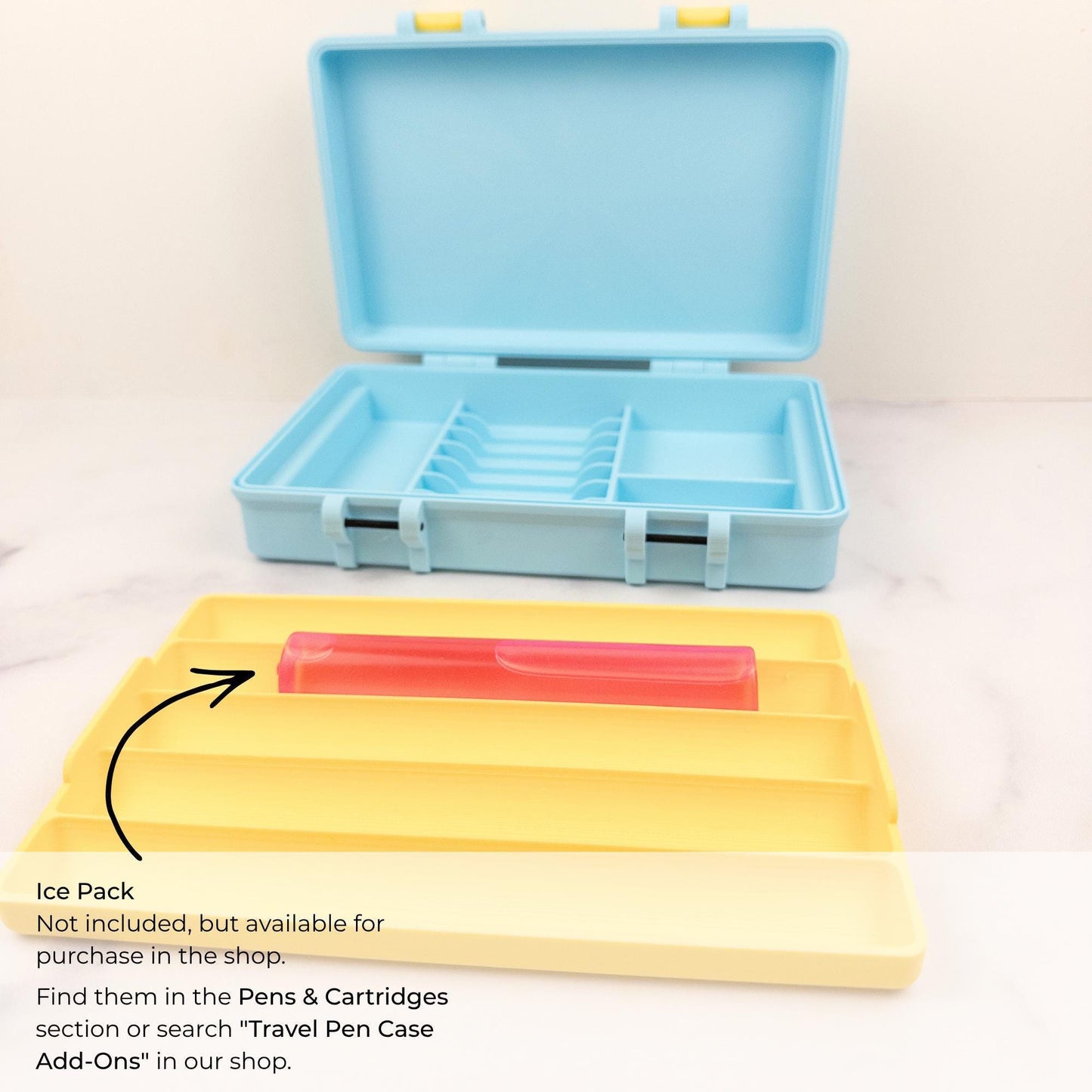 Pen and Cartridge Kit Case | 3D Printed Injection Pen Organizer | 5 Pens, Cartridges, Needle Tips & Prep Pads