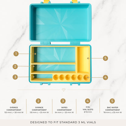 Organizer Case for Peptides, Travel Friendly Injection Organizer