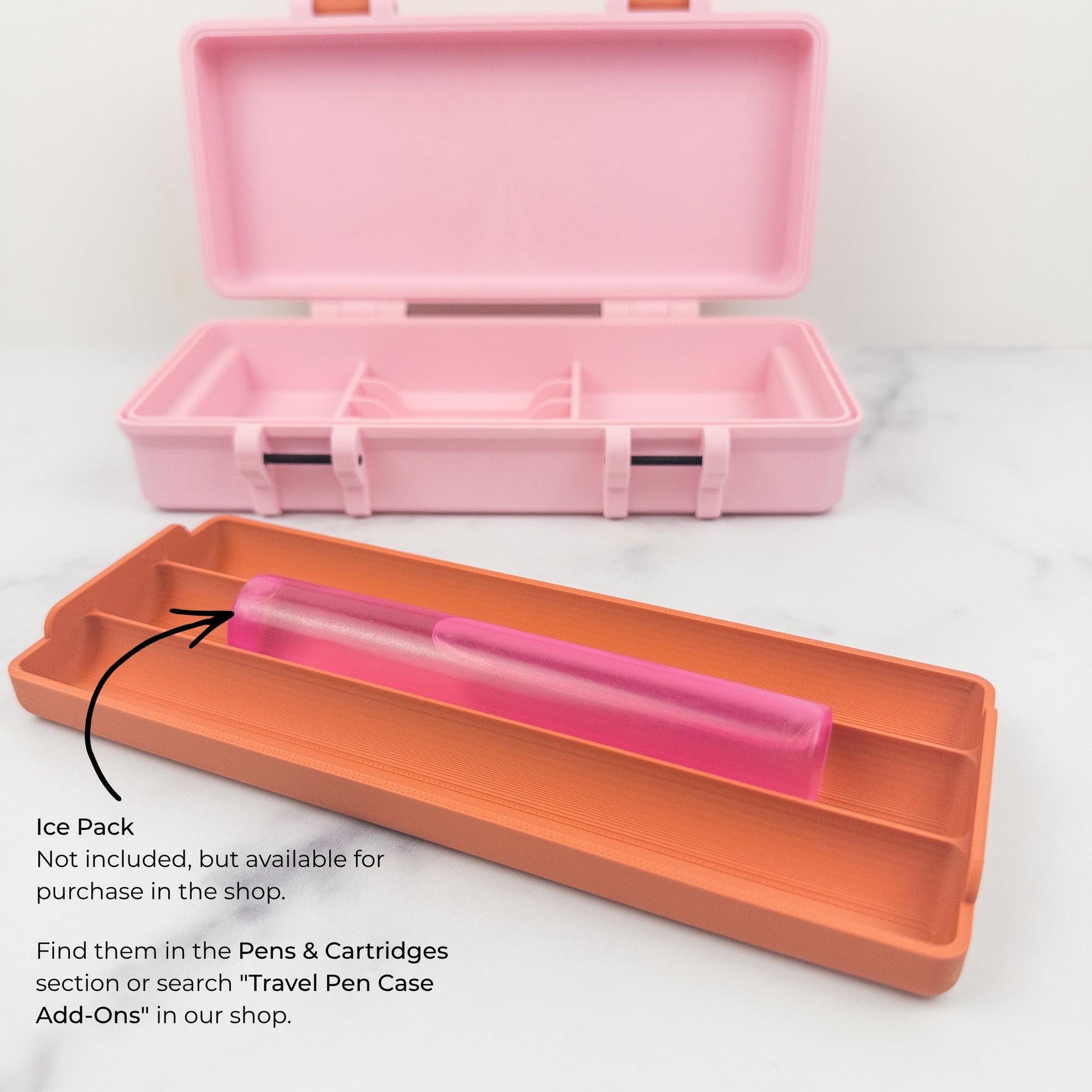 Pen and Cartridge Kit Case | 3D Printed Injection Pen Organizer | 3 Pens, Cartridges, Needle Tips & Prep Pads