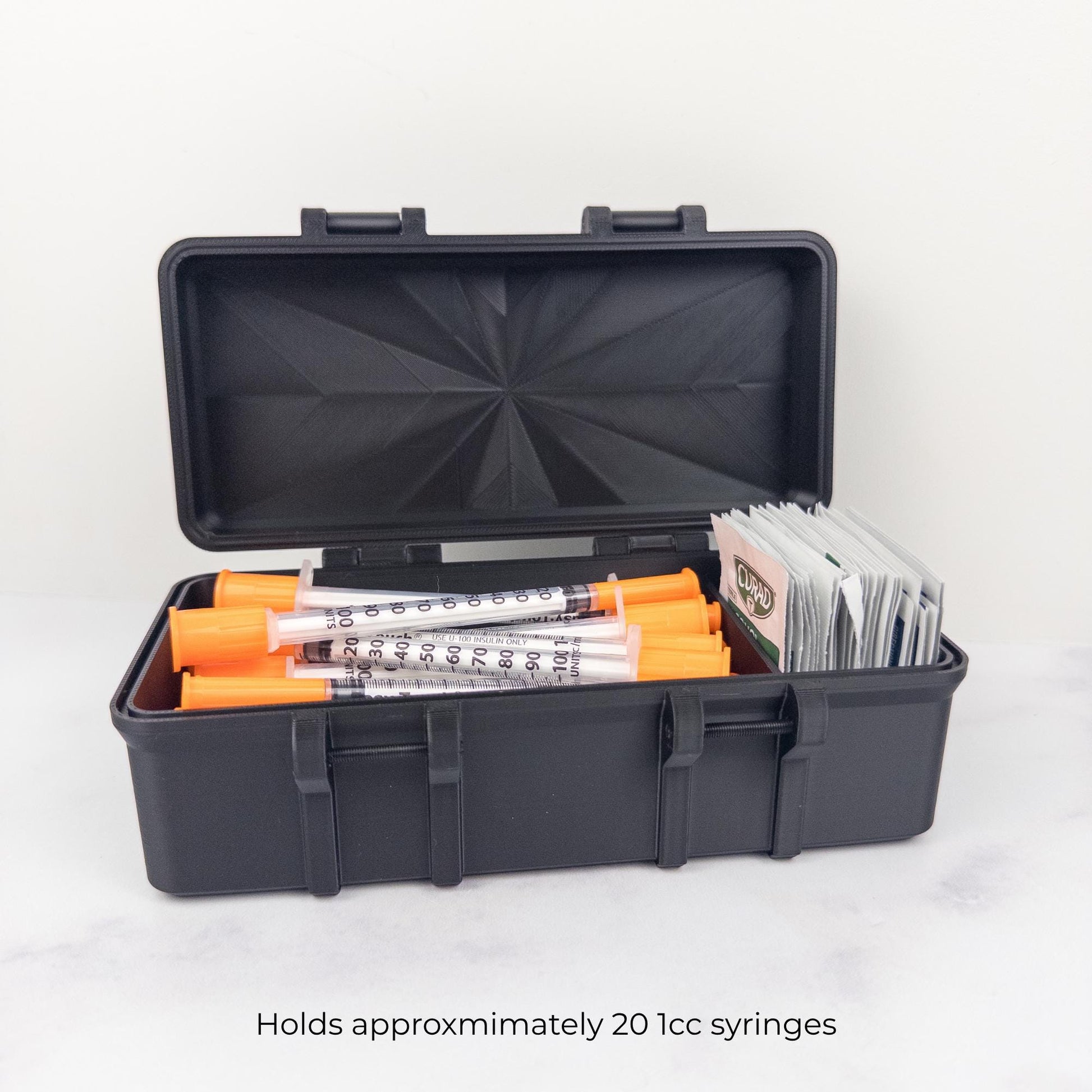 Syringe and Wipe Storage Case | 3D Printed Organizer | Holds 20 1cc Syringes