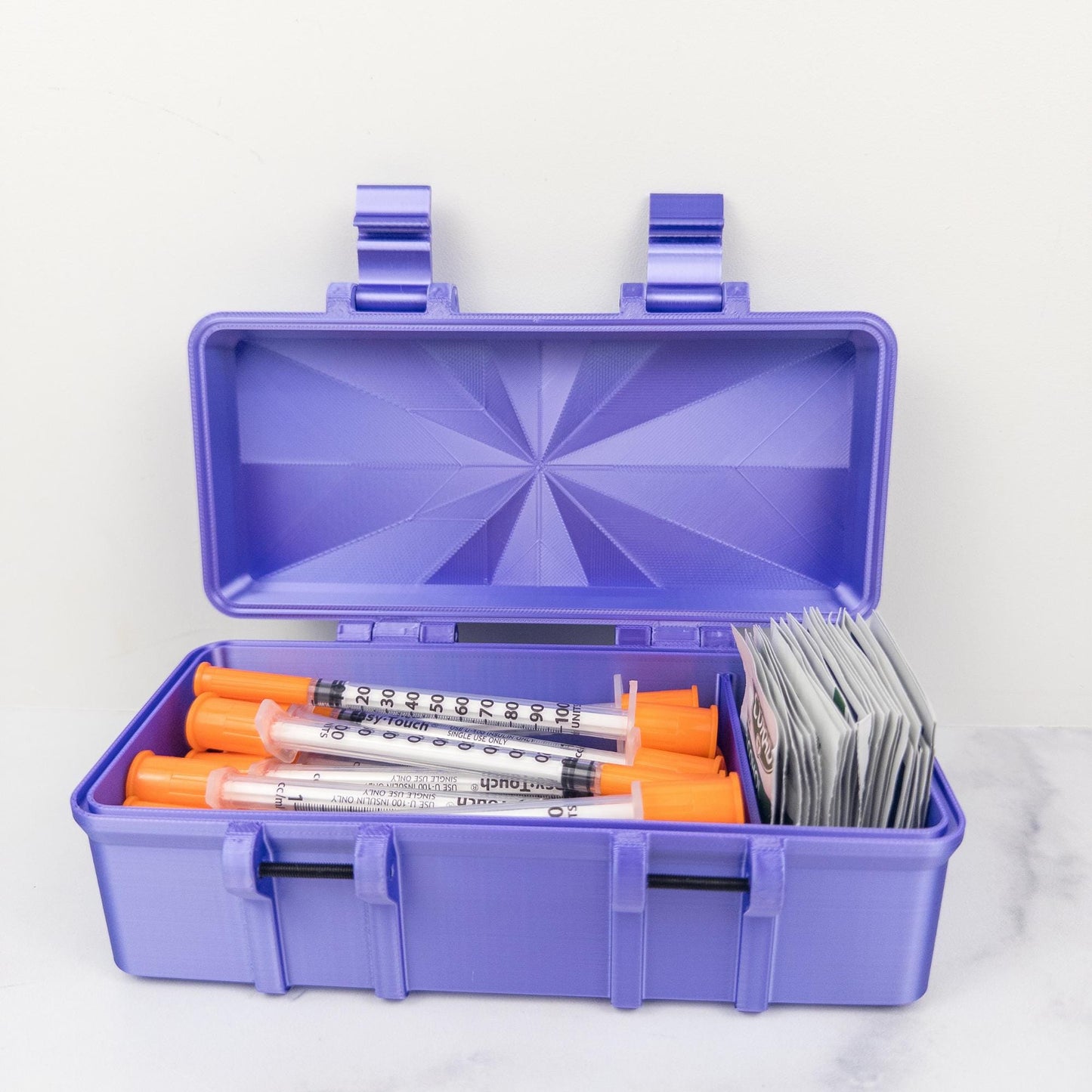 Syringe and Wipe Storage Case | 3D Printed Organizer | Holds 20 1cc Syringes