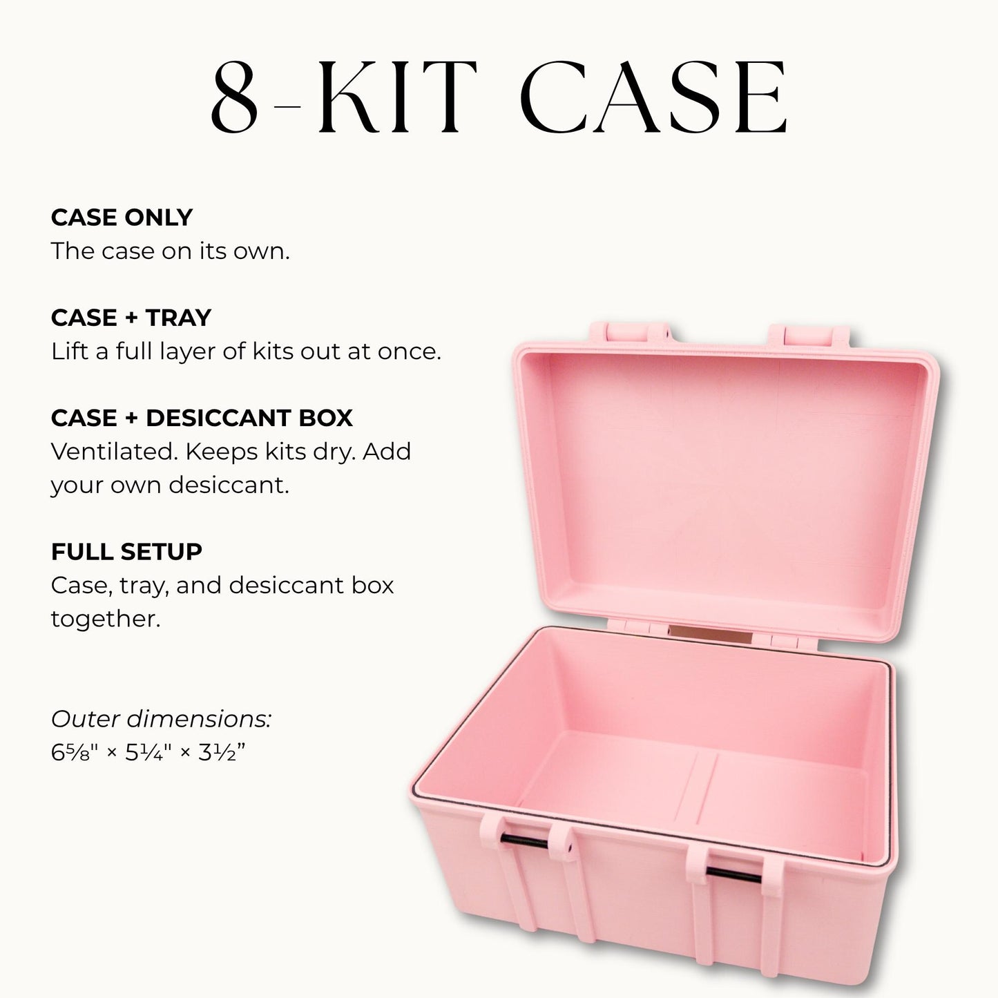 Peptide Kit Storage Case for 3mL Vial Kit Boxes | Large Latching Organizer