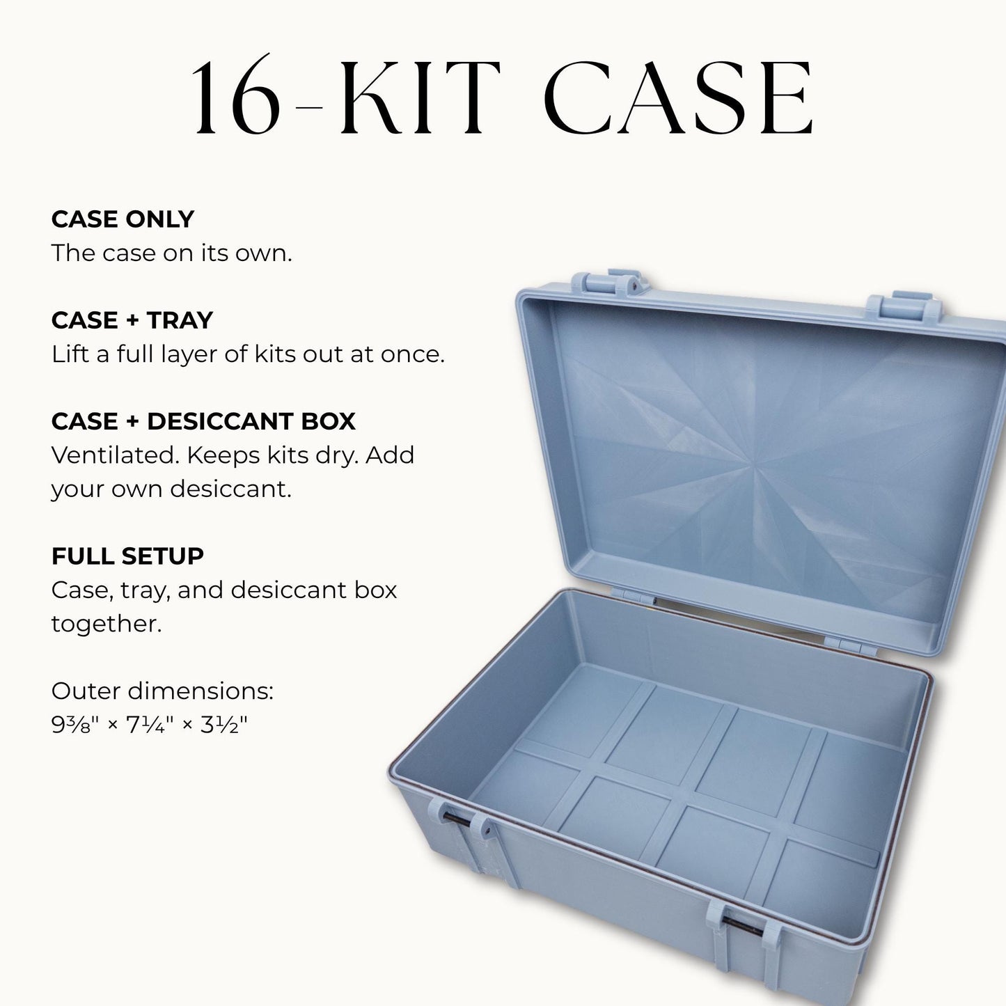 Peptide Kit Storage Case for 3mL Vial Kit Boxes | Large Latching Organizer