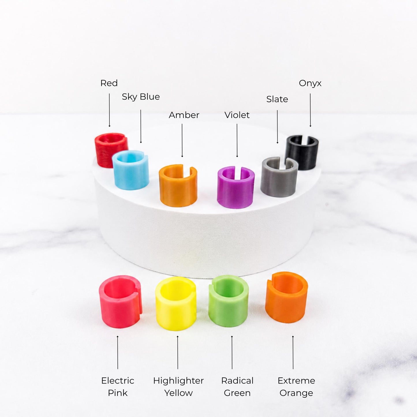 Cartridge ID Clips | Color Coded 3mL Injector Pen Cartridge Clips