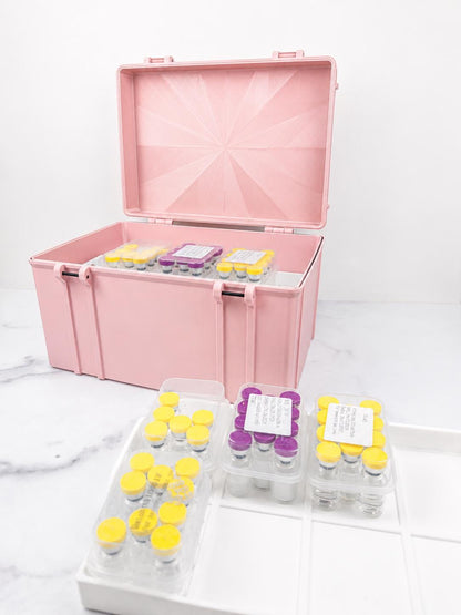 Peptide Kit Storage Case for 3mL Vial Kit Boxes | Large Latching Organizer