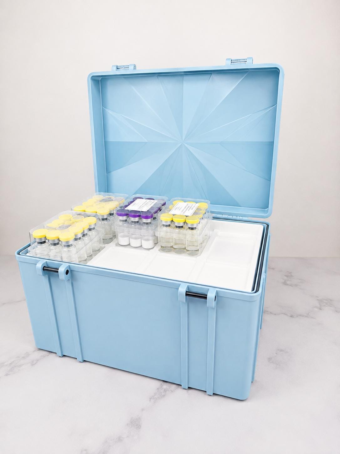 Peptide Kit Storage Case for 3mL Vial Kit Boxes | Large Latching Organizer