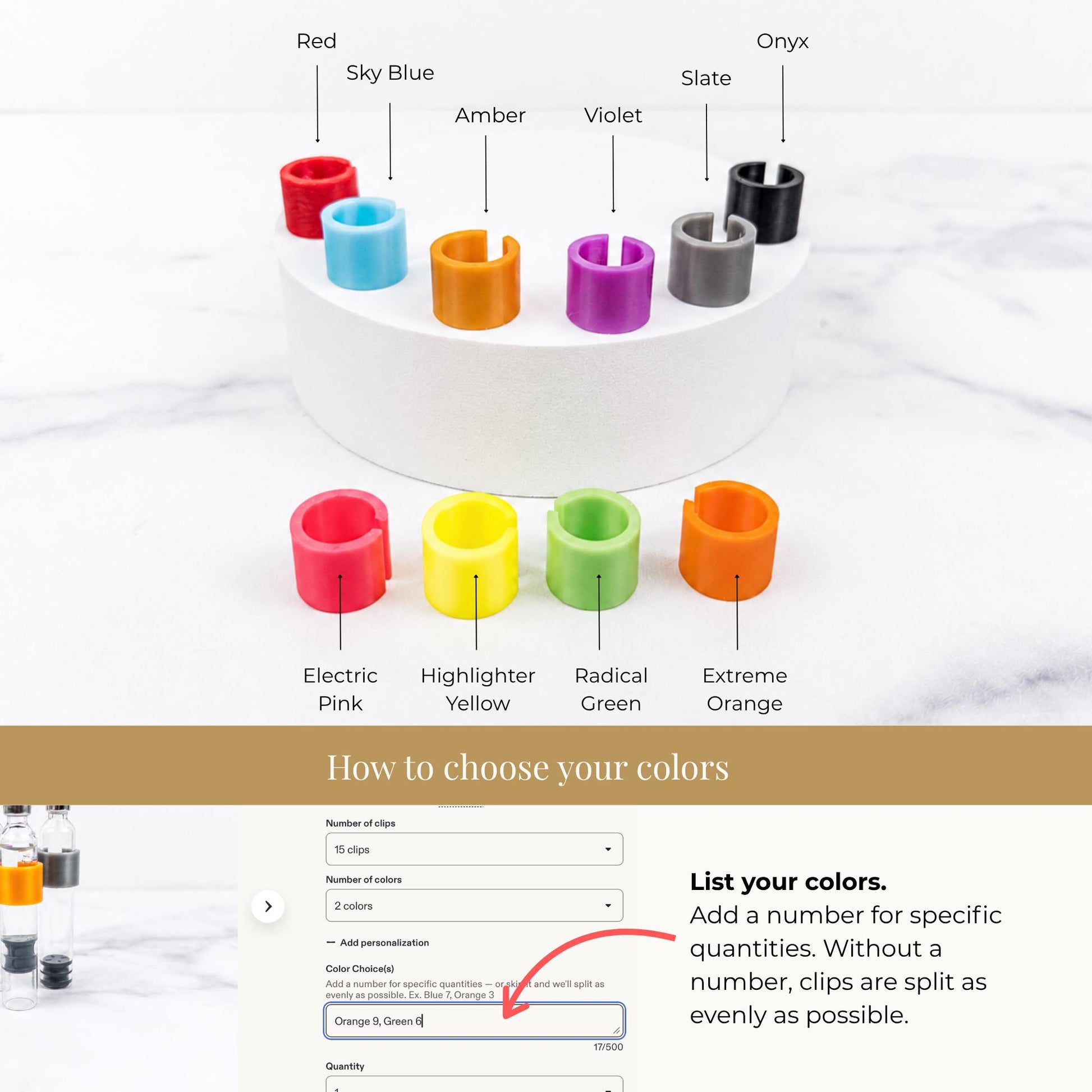 Cartridge ID Clips | Color Coded 3mL Injector Pen Cartridge Clips