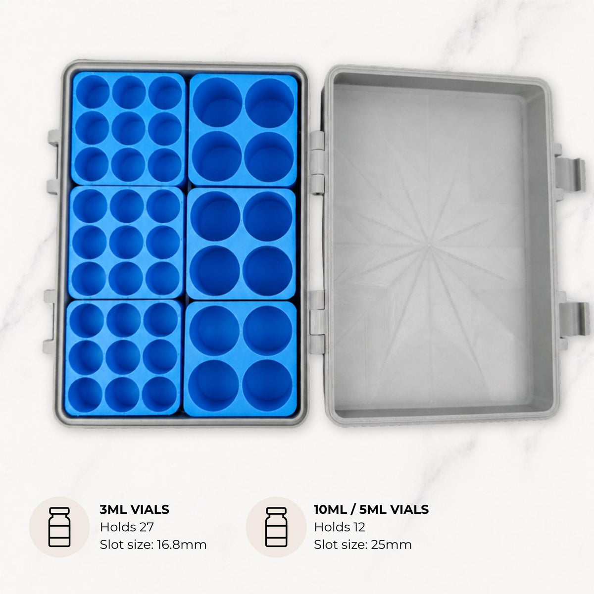Modular Peptide Organizer Box | 3D Printed Vial Storage for 3ml and 10ml Vials