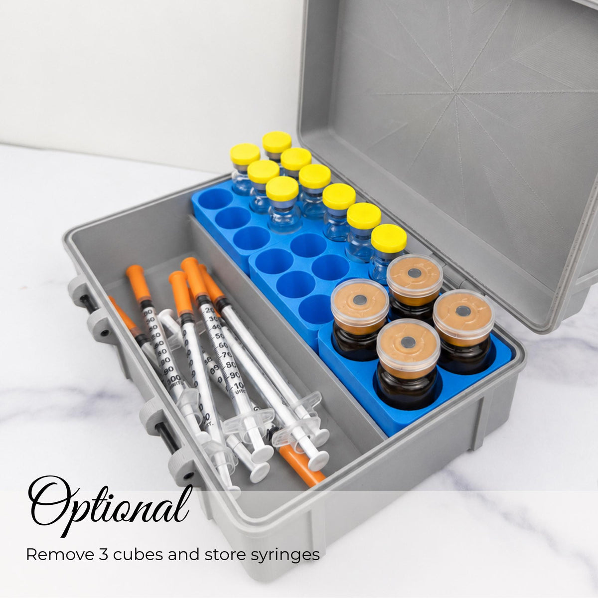 Modular Peptide Organizer Box | 3D Printed Vial Storage for 3ml and 10ml Vials